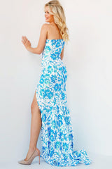 Jovani 08256 One Shoulder Long Prom Sexy Dress