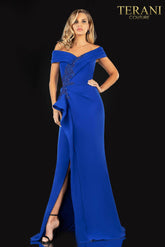 Terani Couture 2021M2986 Off Shoulder Formal Long Dress