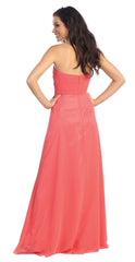 Strapless Bridesmaid Long Formal Dress