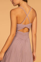 Chiffon Ruched Bodice Long Formal Dress