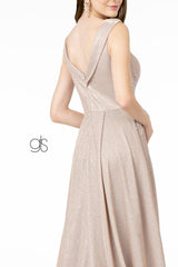 Embroidered A-Line Long Prom Dress