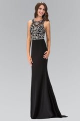 Floor Length Prom Dress with Bead and Sequin