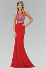 Floor Length Prom Dress with Bead and Sequin