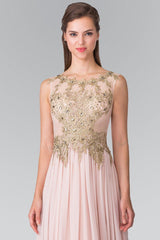 Flower Lace Chiffon Long Prom Dress