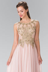 Flower Lace Chiffon Long Prom Dress