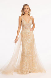 Long Mermaid Prom Dress W Detached Layer On Waist