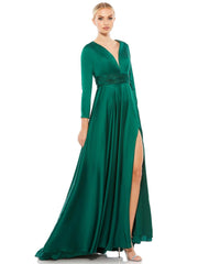Formal Long Sleeve High Slit Dress High Slit Detail Mac Duggal 55245