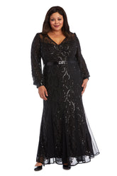 Long Sleeve Plus Size Dress Long Sleeve R&M Richards 5649W
