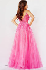 Jovani 08408 Spaghetti Strap Long Prom Dress