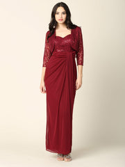 Long Mother of the Bride 2 Piece Formal Bolero Dress