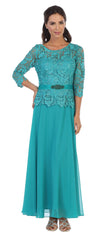 Long Mother of the Bride Lace Chiffon Formal Gown