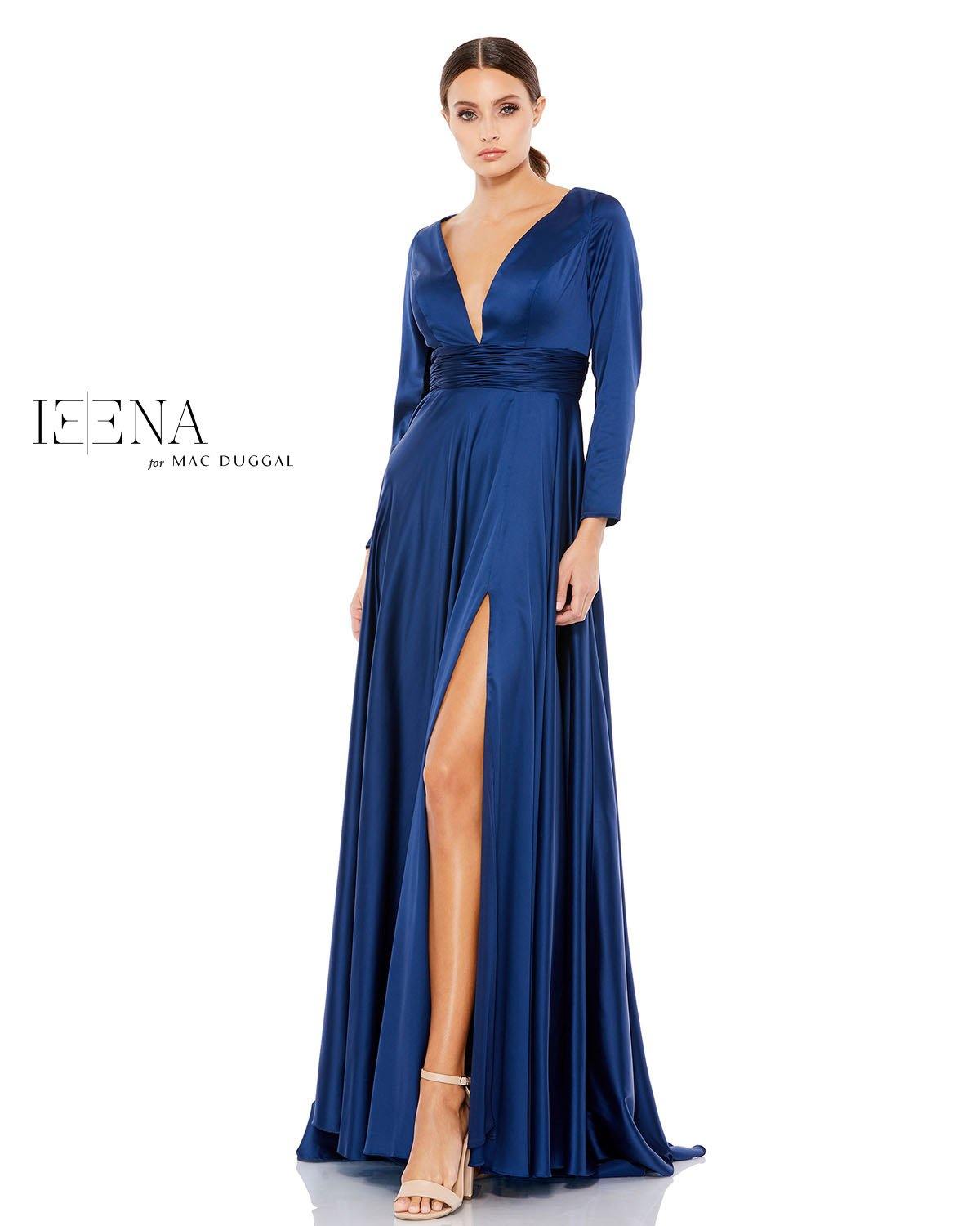 Formal Long Sleeve High Slit Dress High Slit Detail Mac Duggal 55245