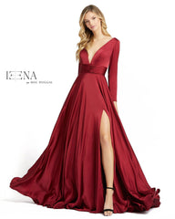 Formal Long Sleeve High Slit Dress High Slit Detail Mac Duggal 55245