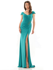 Rina di Montella Long Cap Sleeve Formal Dress 2824
