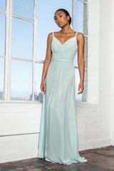 Sweetheart Spaghetti Strap Long Chiffon Dress Formal