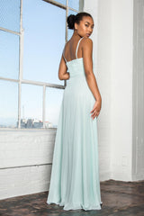 Sweetheart Spaghetti Strap Long Chiffon Dress Formal